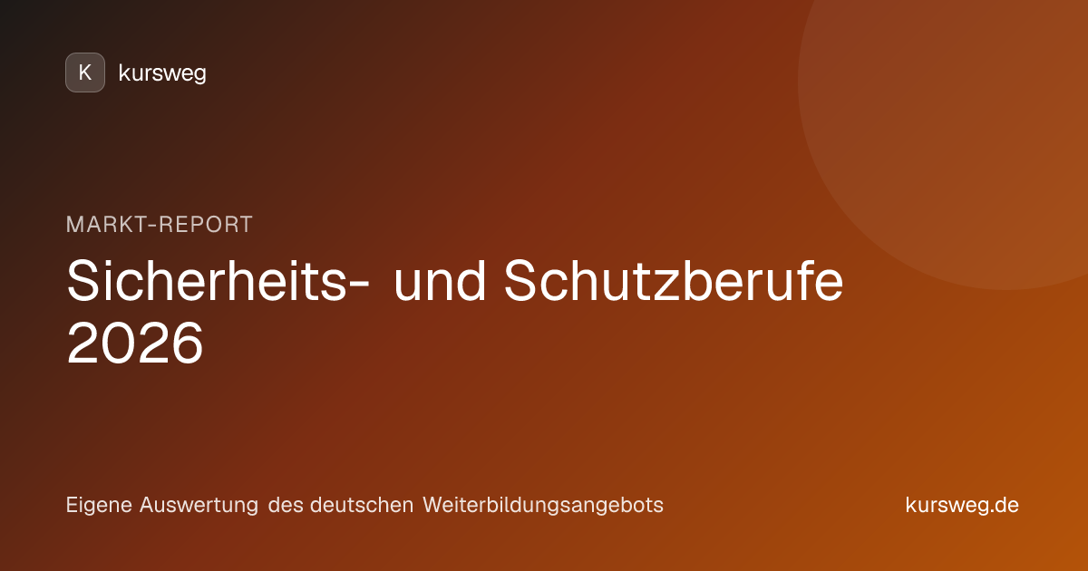 Sicherheits- und Schutzberufe 2026 – Markt-Report von Kursweg auf Basis eigener Auswertung des deutschen Weiterbildungsangebots