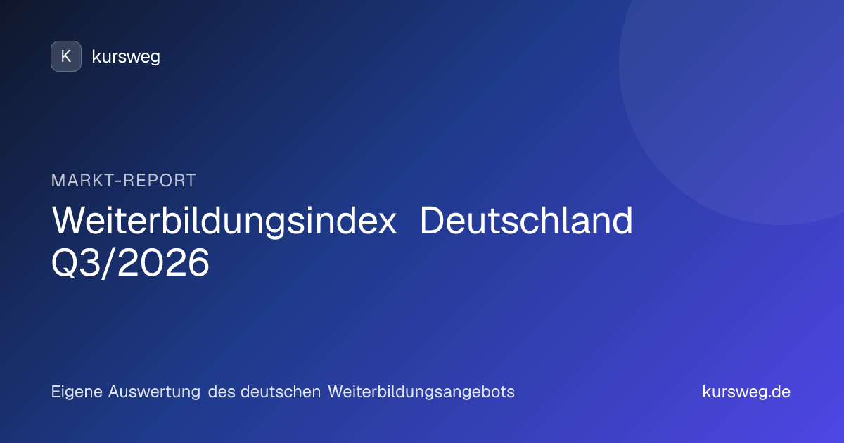 Weiterbildungsindex Deutschland Q3/2026 – Markt-Report von Kursweg auf Basis eigener Auswertung des deutschen Weiterbildungsangebots