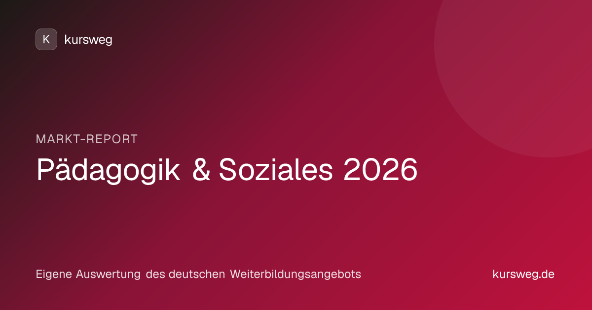 Pädagogik & Soziales 2026 – Markt-Report von Kursweg auf Basis eigener Auswertung des deutschen Weiterbildungsangebots