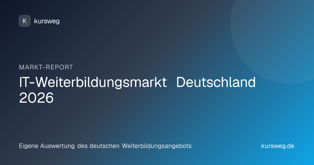 IT-Weiterbildungsmarkt Deutschland 2026 – Markt-Report von Kursweg auf Basis eigener Auswertung des deutschen Weiterbildungsangebots