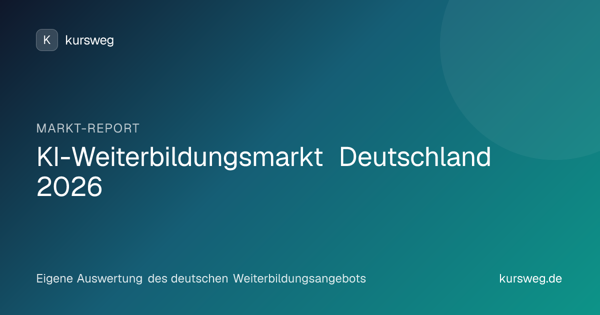 KI-Weiterbildungsmarkt Deutschland 2026 – Markt-Report von Kursweg auf Basis eigener Auswertung des deutschen Weiterbildungsangebots