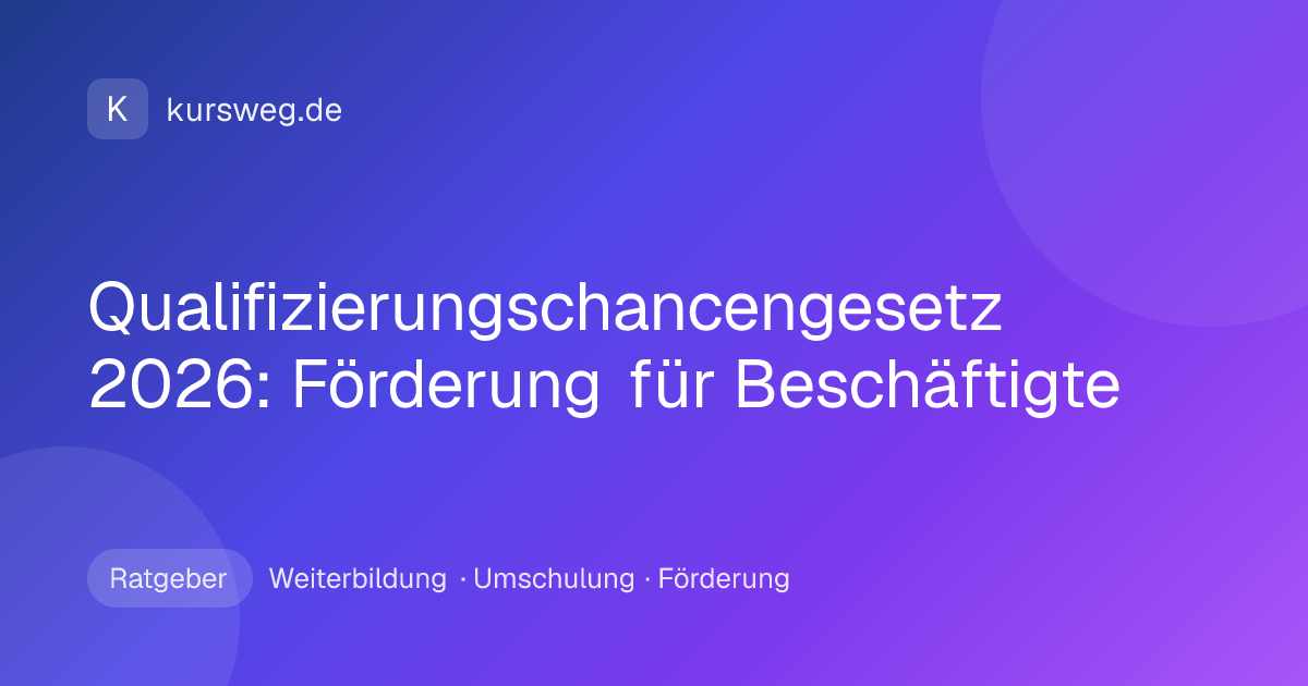 Qualifizierungschancengesetz 2026: Förderung für Beschäftigte – Ratgeber von Kursweg zu Weiterbildung, Umschulung und Förderung